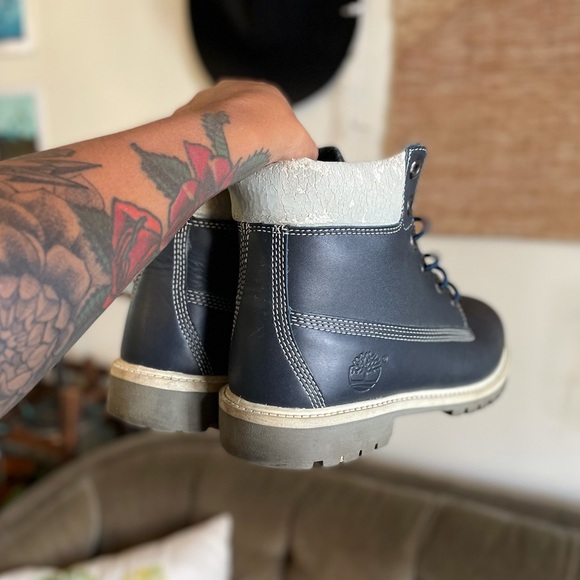 Blue Leather Timberlands, size 6 Men’s - Picture 7 of 8